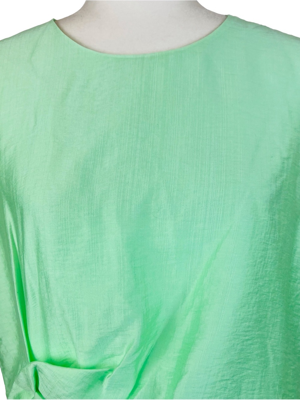 COS Women's Green Sleeveless Drape Knot Top Zip Back Usha Doshi Collab Size 14 - Picture 4 of 9